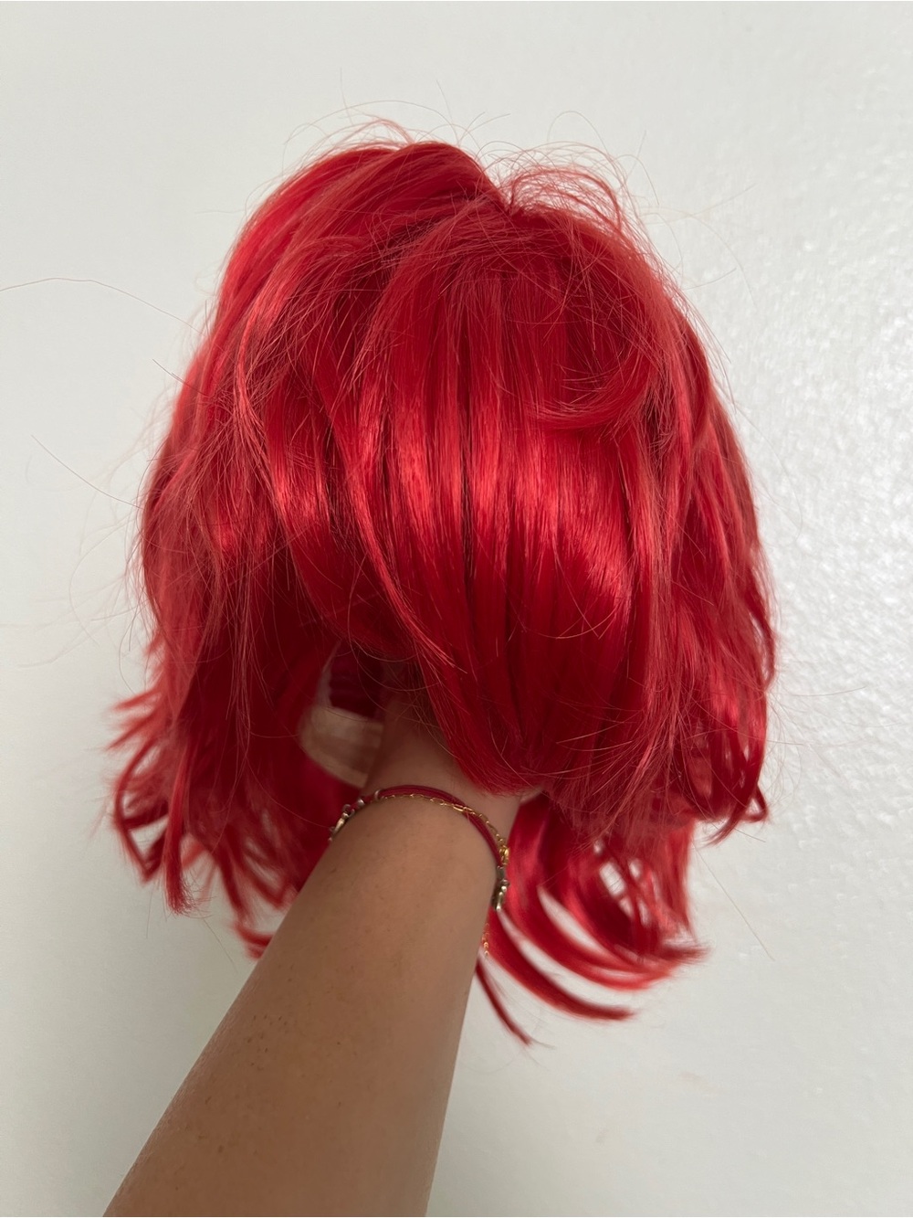 Vibrant Red Short Layered Women's Wig - Bold Color